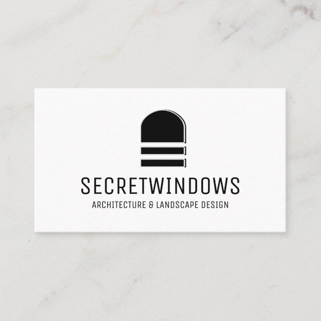 White Black Minimalist Architecture Window Business Card