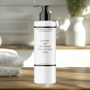 White black minimalist cosmetics bottle label