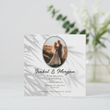 White Black Minimalist Wedding Invitation ,photo