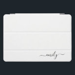White Black Modern Script Monogram Name iPad Pro Cover<br><div class="desc">Black and White Simple Script Monogram Name. This makes the perfect sweet 16 birthday,  wedding,  bridal shower,  anniversary,  baby shower or bachelorette party gift for someone that loves glam luxury and chic styles.</div>