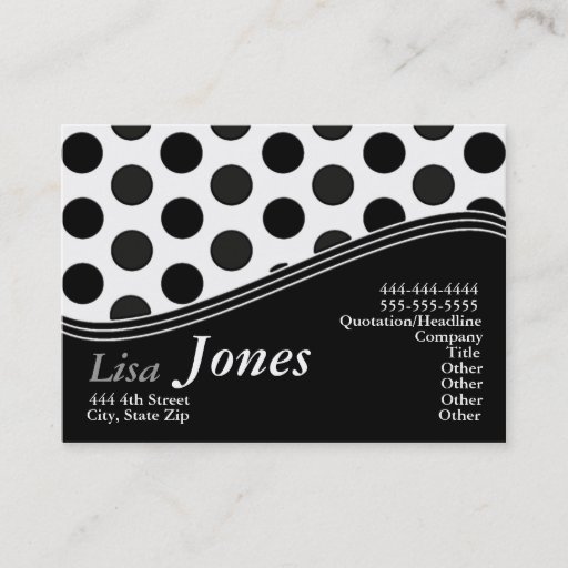 Customizable White &amp; Black Monogram Business Cards