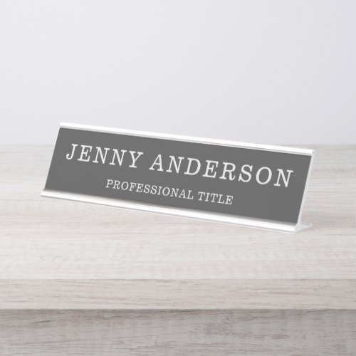  White Black Name and Title Desk Name Plate
