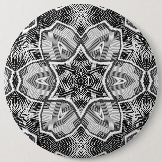 White-black openwork geometric pattern button (Front)