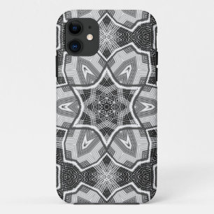 White-black openwork geometric pattern iPhone 11 case