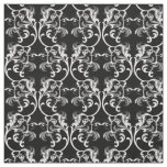 White Black Parisian Damask Pattern Fabric