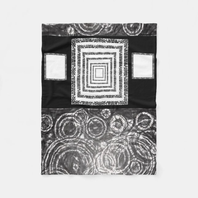 white black pasley custom fleece blanket (Front)