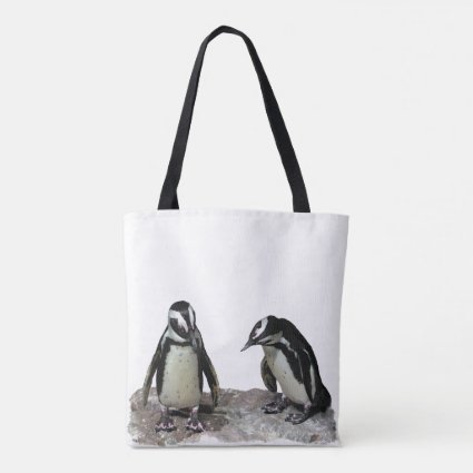 White Black Penguin Birds Animal Tote Bag