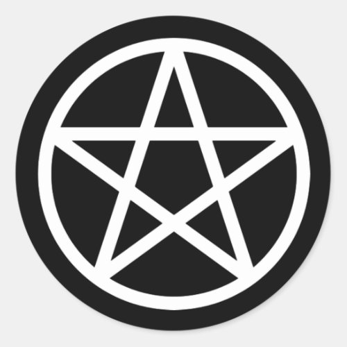 White Black Pentacle Solid Sticker