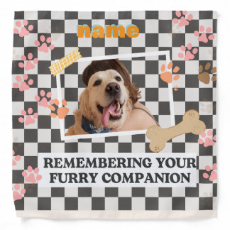 white black  personalised name Bandana