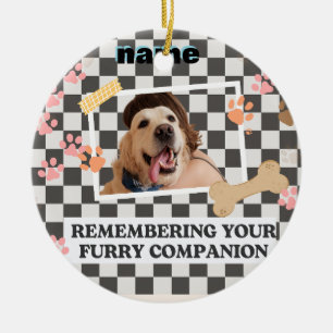 white black personalised name Bandana Ceramic Ornament