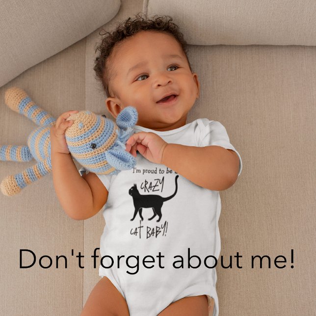 White Black Personalized Crazy Cat Kiddo Baby Bodysuit (Personalize it!)