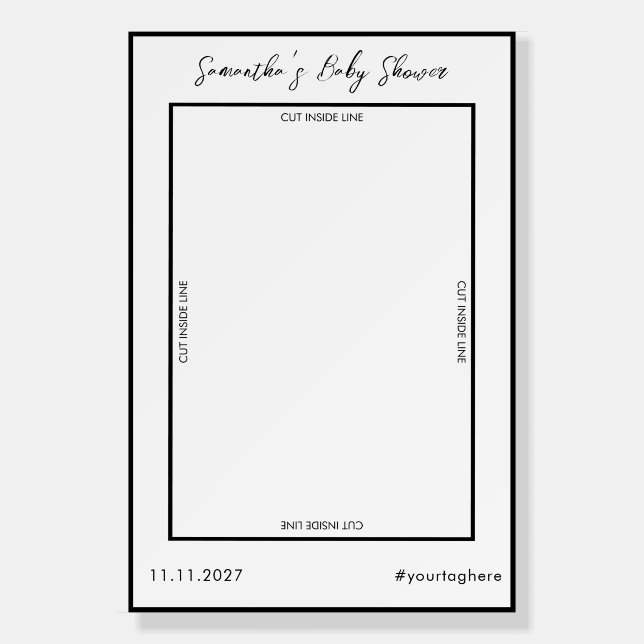 White Black Photo Booth Selfie backdrop Foam Board (Front)