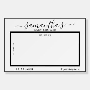 White Black Photo Booth Selfie Frame baby shower Foam Board