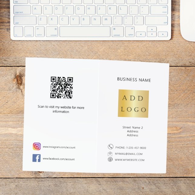 White black photo logo QR code business Brochure (Creator Uploaded)