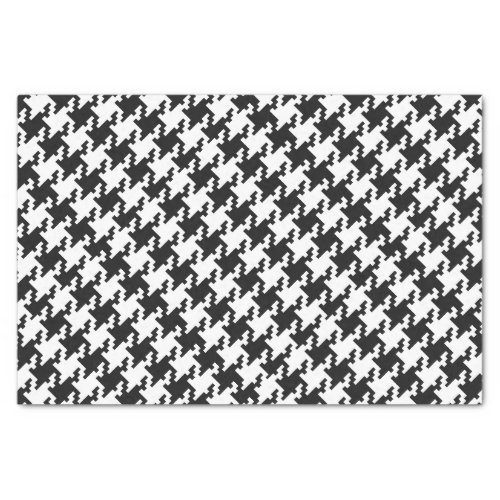 White  Black Pied De Poule Pattern Tissue Paper