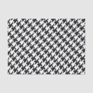 White & Black Pied De Poule Pattern Tissue Paper