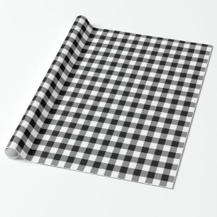 White & Black Plaid Pattern Wrapping Paper