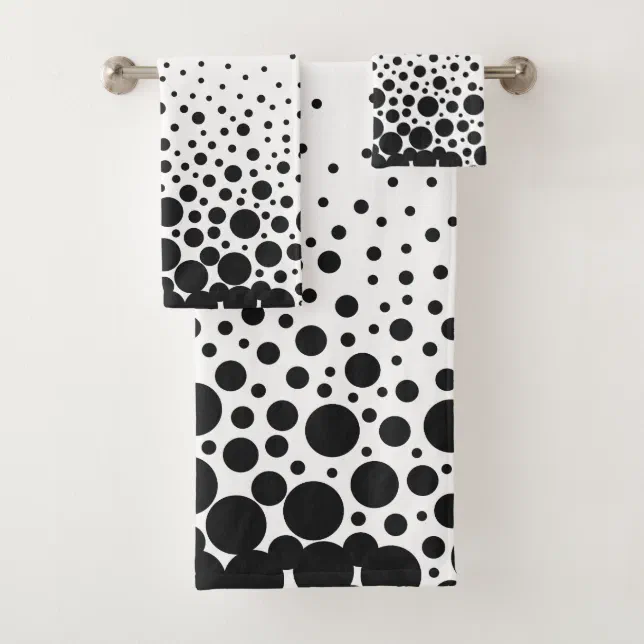 White black polka dot bath towel set Zazzle