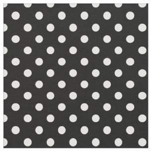 White Black Polka Dot Pattern Fabric