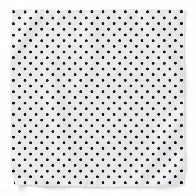 White/Black Polka Dots Bandana (Front)