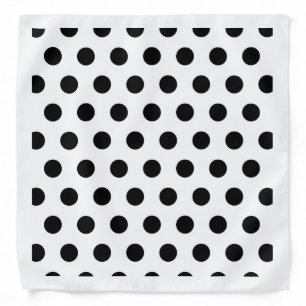White & Black Polka Dots Bandana