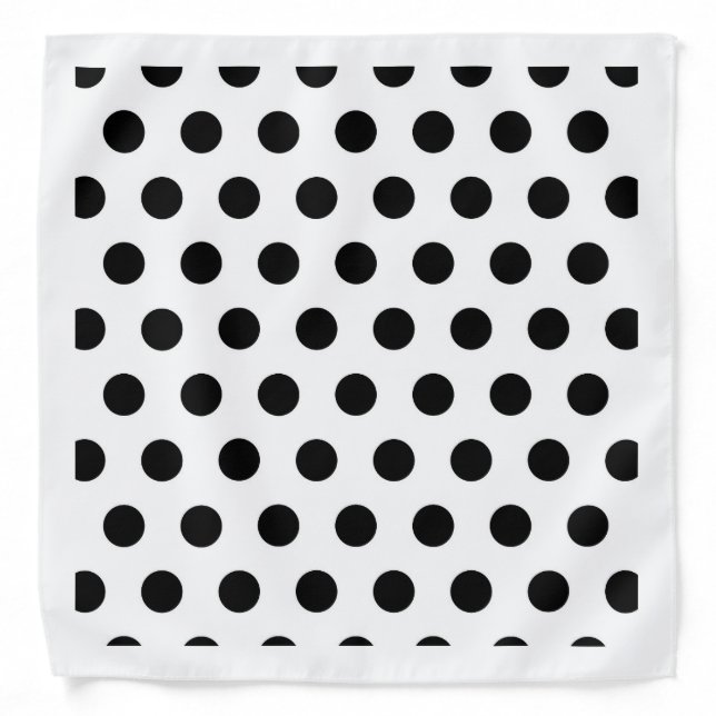 White & Black Polka Dots Bandana (Front)