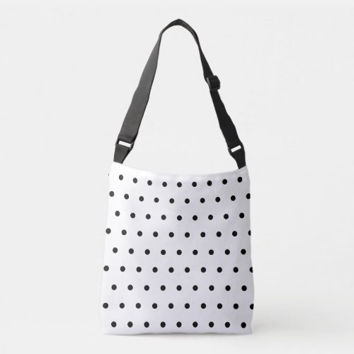 White Black Polka Dots Crossbody Bag