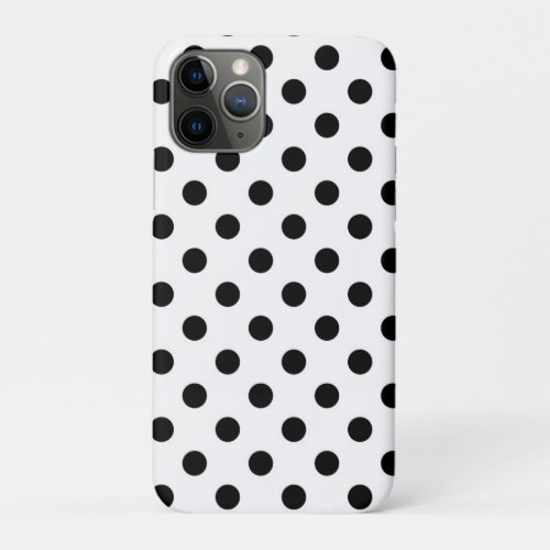 White  Black Polka Dots Dot iPhone 11 Pro Case