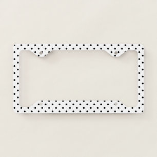 White/Black Polka Dots License Plate Frame