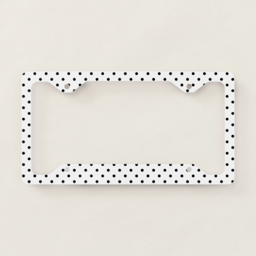 WhiteBlack Polka Dots License Plate Frame