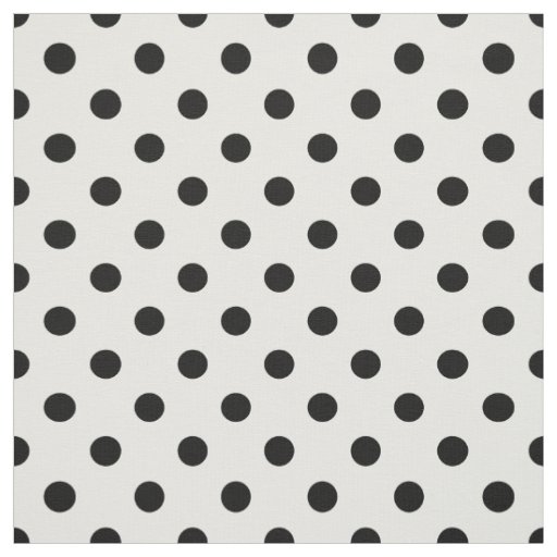 White Black Polka Dots Textile Fabric