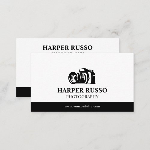 White  Black Professional Photography  Business Card