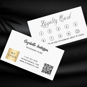 White black qr code corporate logo loyalty card