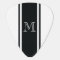 White & Black Racer Stripe Monogram Guitar Pick