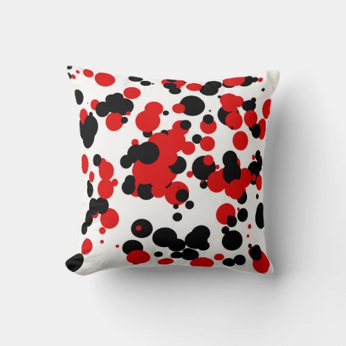 White black red throw pillow