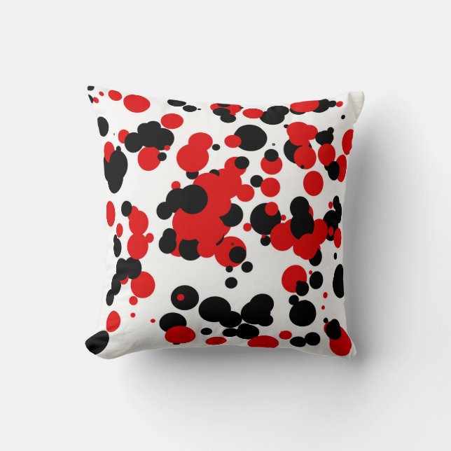 White black red throw pillow (Front)