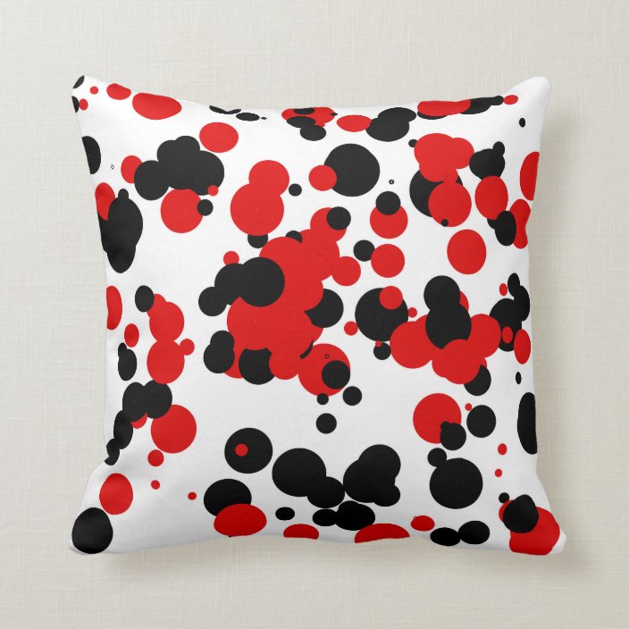 White black red throw pillow