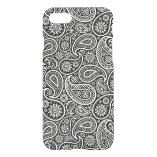 White & Black Retro Paisley Pattern iPhone SE/8/7 Case