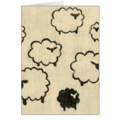 White & Black Sheep on Cream Background (Front)