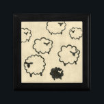 White & Black Sheep on Cream Background Jewelry Box<br><div class="desc">Is your child having trouble sleeping? Have them count the white and black sheep in this print by Chariklia Zarris. A wonderful piece that is elegant in its simplicity. Order your print today!</div>