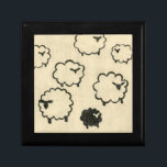 White & Black Sheep on Cream Background Jewelry Box<br><div class="desc">Is your child having trouble sleeping? Have them count the white and black sheep in this print by Chariklia Zarris. A wonderful piece that is elegant in its simplicity. Order your print today!</div>