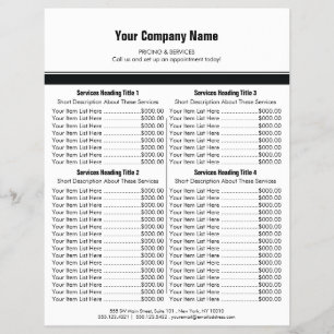 White Black Simple Border Price List 4 Flyer