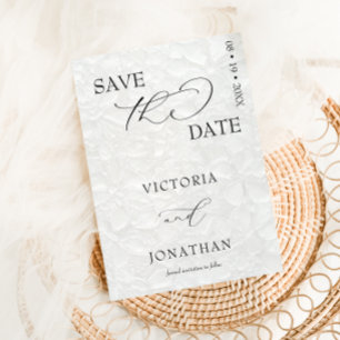 White & Black Simple Elegant Save The Date