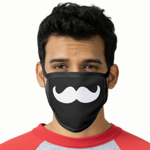 White Black Simple Funny Mustache Safety Face Mask