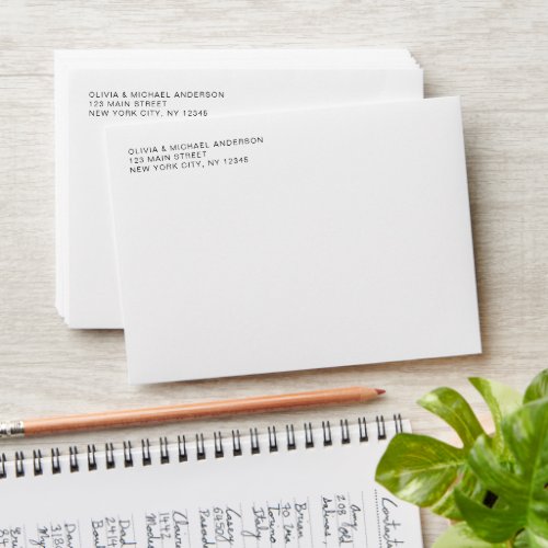 White Black Simple Minimalist Colored Envelope