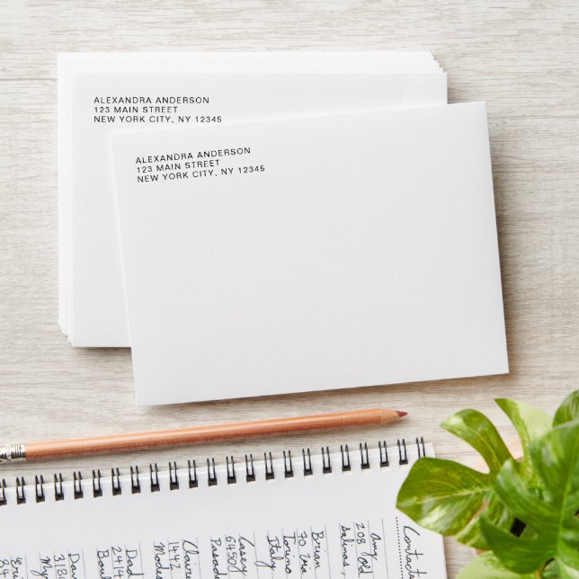 White Black Simple Minimalist Colored Envelope (Stacked)