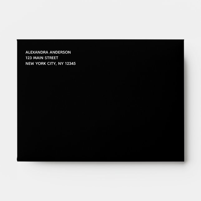 White Black Simple Minimalist Colored Envelope (Front)