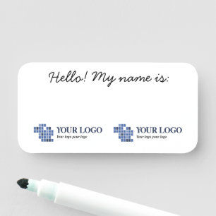 White Black Simple Your Logos Hello! My Name Is Tag