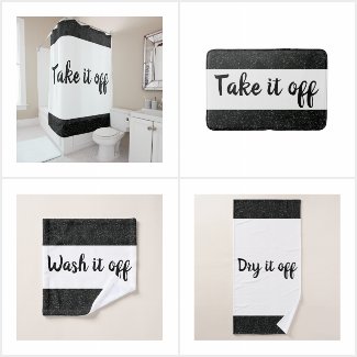 White & Black Sparkle Take if off Bathroom Decor