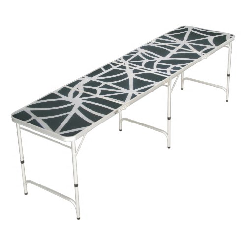 White  Black Spider Web Pattern Party Like a Pro Beer Pong Table